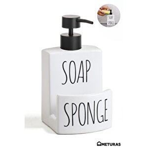 Banyo Mutfak Sıvı Katı Sabunluk Beyaz Dekoratif Ve Şık Tasarım Mutfak Sabunluğu