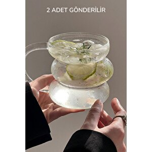 2'li Borosilikat Cam Bardak - 430 Ml (isıya Dayanıklı & Şık Tasarım)