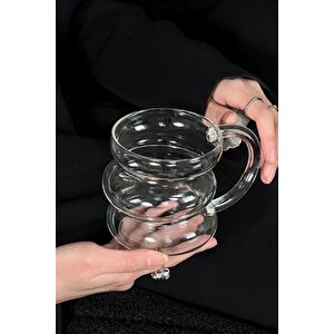 2'li Borosilikat Cam Bardak - 430 Ml (isıya Dayanıklı & Şık Tasarım)