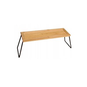 Dekoratif Bambu Ve Metal Ayaklı Saklama Düzenleme Rafı Organizer- 36x12x15 Cm