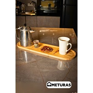 Dekoratif Oval Kahvaltı Dekoratif Doğal Bambu Kahvaltı Meze Sunum Tabağı 55 * 16 Cm