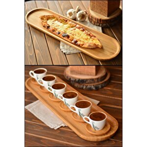 Dekoratif Oval Kahvaltı Dekoratif Doğal Bambu Kahvaltı Meze Sunum Tabağı 55 * 16 Cm