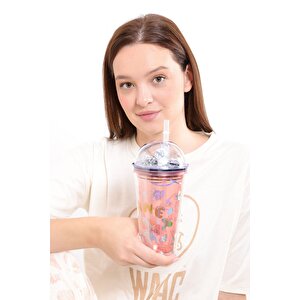 450 Ml Polikarbon Planet Astronot Figürlü Dürbün Pipetli Bardak Kupa Mug 20 * 10 Cm
