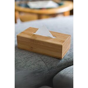 Çok Amaçlı Bambu Peçetelik Ve Düzenleme Kutusu 25x14x7,5 Cm