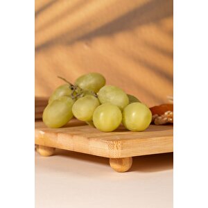 Mutfak Bambu Misket Ayaklı Kesme Sunum Tahtası Ahşap 27*18*3 Cm