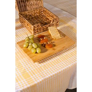 Mutfak Bambu Misket Ayaklı Kesme Sunum Tahtası Ahşap 27*18*3 Cm