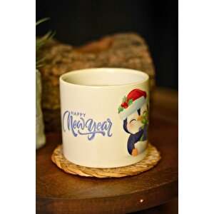 Hediye Yılbaşı Merry Christmas Penguen Temalı Seramik Kupa Bardak 225 Ml