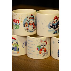 Hediye Yılbaşı Merry Christmas Penguen Temalı Seramik Kupa Bardak 225 Ml