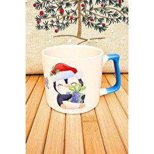 Hediye Yılbaşı Merry Christmas Penguen Temalı Seramik Kupa Bardak 225 Ml