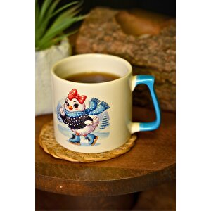 Hediye Yılbaşı Merry Christmas Temalı Kanarya Seramik Kupa Bardak 225 Ml Kuş Desenli