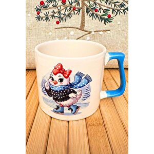 Hediye Yılbaşı Merry Christmas Temalı Kanarya Seramik Kupa Bardak 225 Ml
