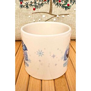 Hediye Yılbaşı Merry Christmas Temalı Kanarya Seramik Kupa Bardak 225 Ml