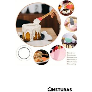 Mutfak Bambu Silikon Isıya Dayanıklı Kaşık Kepçe Takımı 5 Li Set Renkli