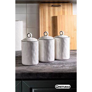 Porselen Silikon Vakum Kapaklı Mutfak Baharatlık Kavanoz Seti 6 Lı 3 X 400 3 X 800 Ml Dekoratif