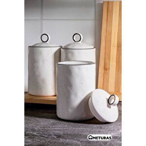 Porselen Silikon Vakum Kapaklı Mutfak Baharatlık Kavanoz Seti 6 Lı 3 X 400 3 X 800 Ml Dekoratif