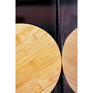 Bambu Misket Ayaklı Yuvarlak Pasta Börek Sunumluk Tablosu 27 X 6 Cm