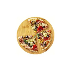 Bambu 360° Döner Tabanlı Servis Ve Sunum Yemek Tahtası Sunumluk 31 Cm