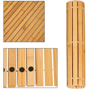 Kaymaz Tabanlı Uzun Ömürlü Bambu Banyo Oda Paspası Halısı - 40 X 61 Cm