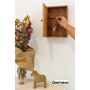 Bambu Duvar Tipi Anahtarlık Kutusu - Doğal Ahşap Anahtar Düzenleyici (27.2x19.1x6.3 Cm)