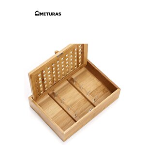 Bambu Duvar Tipi Anahtarlık Kutusu - Doğal Ahşap Anahtar Düzenleyici (27.2x19.1x6.3 Cm)