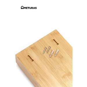 Bambu Duvar Tipi Anahtarlık Kutusu - Doğal Ahşap Anahtar Düzenleyici (27.2x19.1x6.3 Cm)