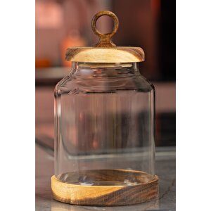 Akasya 3'lü Cam Kavanoz Saklama Ve Baharat Seti 1100 Ml 21 X 11.5 Cm