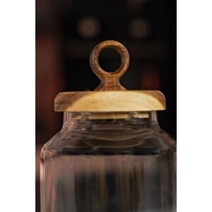 Akasya 3'lü Cam Kavanoz Saklama Ve Baharat Seti 1100 Ml 21 X 11.5 Cm
