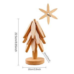 Ahşap Katlanır Nihale Ve Çok Amaçlı Mutfak Altlığı Bardak Altlığı Mat 10 Cm 1 Stand 4 Nihale