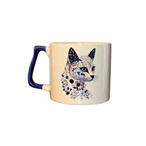 Seramik Kedi Figürlü Kupa Bardak 225 Ml - Koleksiyon Tasarım 3403