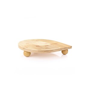 Yuvarlak Bambu Sunum Ve Servis Tahtası - 24.5 Cm Çap, Çok Amaçlı Ve Şık Tasarım