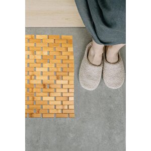 Bambu Kaymaz Banyo Ve Duş Matı | 40x60 Cm | Suya Dayanıklı Ahşap Banyo Paspası.