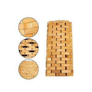 Bambu Kaymaz Banyo Ve Duş Matı | 40x60 Cm | Suya Dayanıklı Ahşap Banyo Paspası.