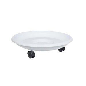 So-tt02 Tekerlekli Saksı Tabağı No 2 Beyaz