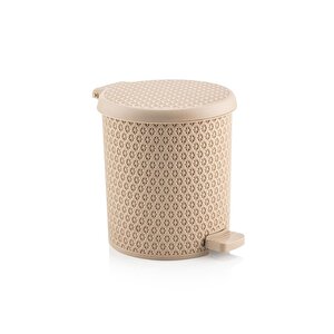 Sy-4313 Safir Plastik Pedallı Çöp Kovası 3,5 Lt Krem