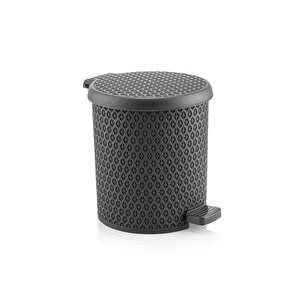 Sy-4313 Safir Plastik Pedallı Çöp Kovası 3,5 Lt Antrasit