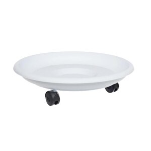 So-tt03 Tekerlekli Saksı Tabağı No 3 Beyaz