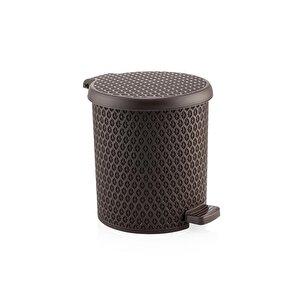 Sy-4313 Safir Plastik Pedallı Çöp Kovası 3,5 Lt Kahverengi