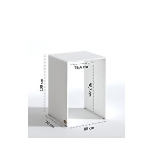 Kenzlife Çamaşır&kurutma Makinesi Dolabı Büyük Boy Afanasi Crd 100*80*70 Banyo Kapaksız Arkalıksız