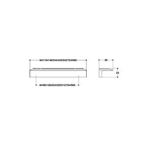 9064  Line-çizgili Kulp Antik Renk Tek Adet 960 Mm