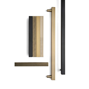 8801 Çizgili Modern Kalın Kulp Gold Branch Renk 320 Mm