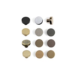 1910 Tek Delikli Düğme Kulp Fırçalı Rose Renk Çap 38 Mm