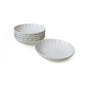 Beyaz Sirius Yemek  Tabağı 20 Cm 6 Adet 004