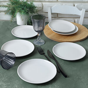 Beyaz Delta Pasta Tabağı 17 Cm 6 Adet 004