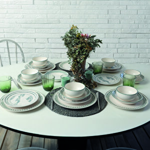 Green Leaf Yemek Takımı 24 Parça 6 Kişilik 22634-35-38-40