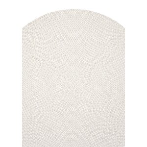 Glenn 615 Beyaz Banyo Halısı Yuvarlak Hol Halısı Hasır Dokulu Banyo Paspası Mutfak Halısı 80x80 cm
