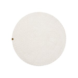 Glenn 615 Beyaz Banyo Halısı Yuvarlak Hol Halısı Hasır Dokulu Banyo Paspası Mutfak Halısı 140x140 cm