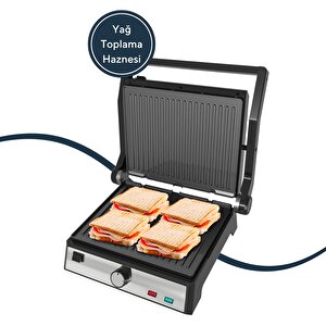 Inox Tost Ve Izgara Makinesi 2000w Ttm-05