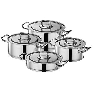 Vento Prestige Steel Kapak 8 Parça Tencere Seti