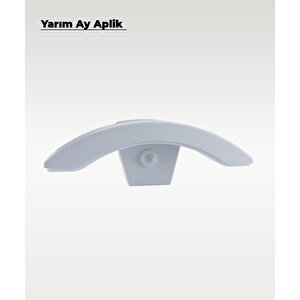 Beyaz Sensörlü Led Yarım Ay Aplik 3200k (sarı Işık)