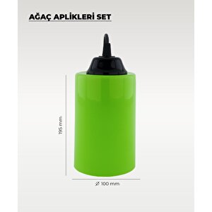 Hazır Set Yeşil Silindir Ağaç Feneri - 6 Adet (sarı Işık Ampul, Kablo, Fiş Ve Bant Dahil)